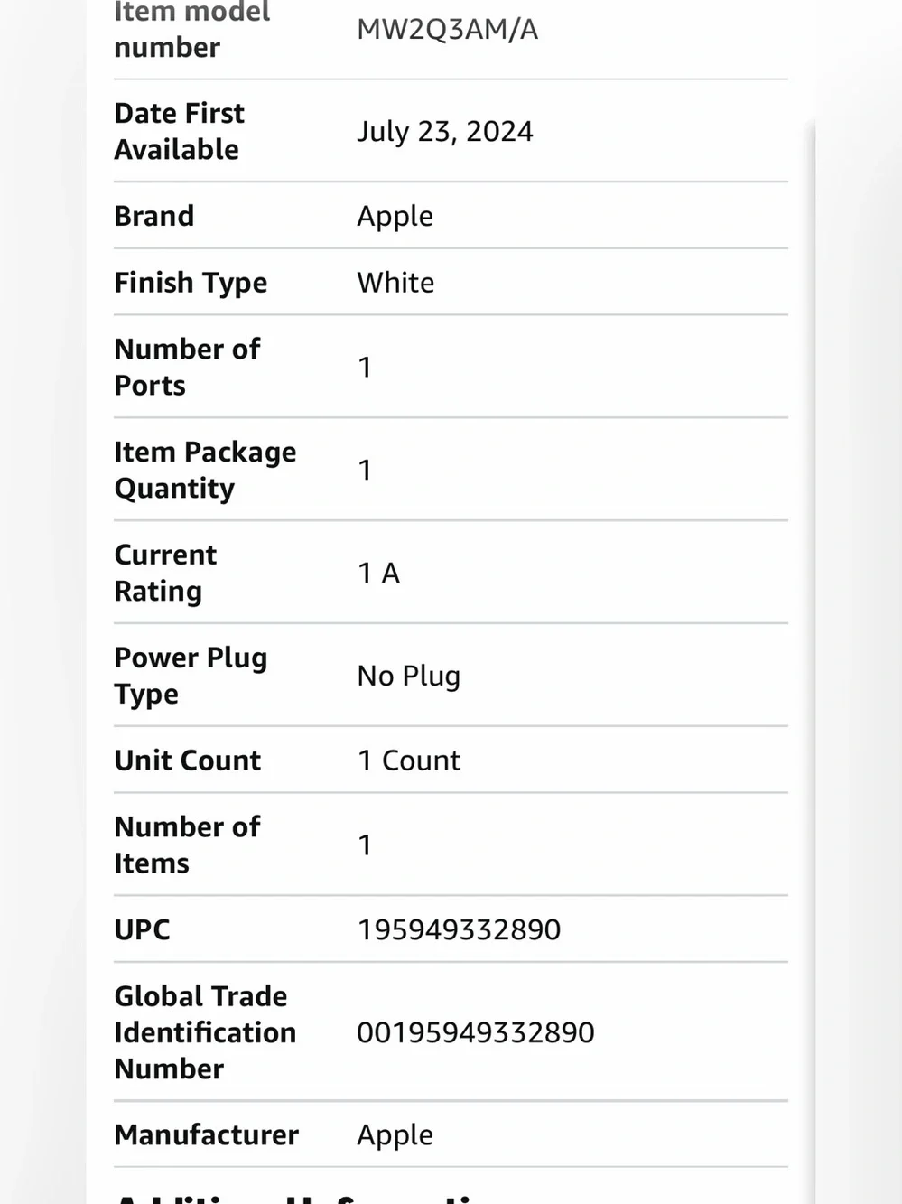 Apple USB-C to 3.5mm headphone jack adapter
